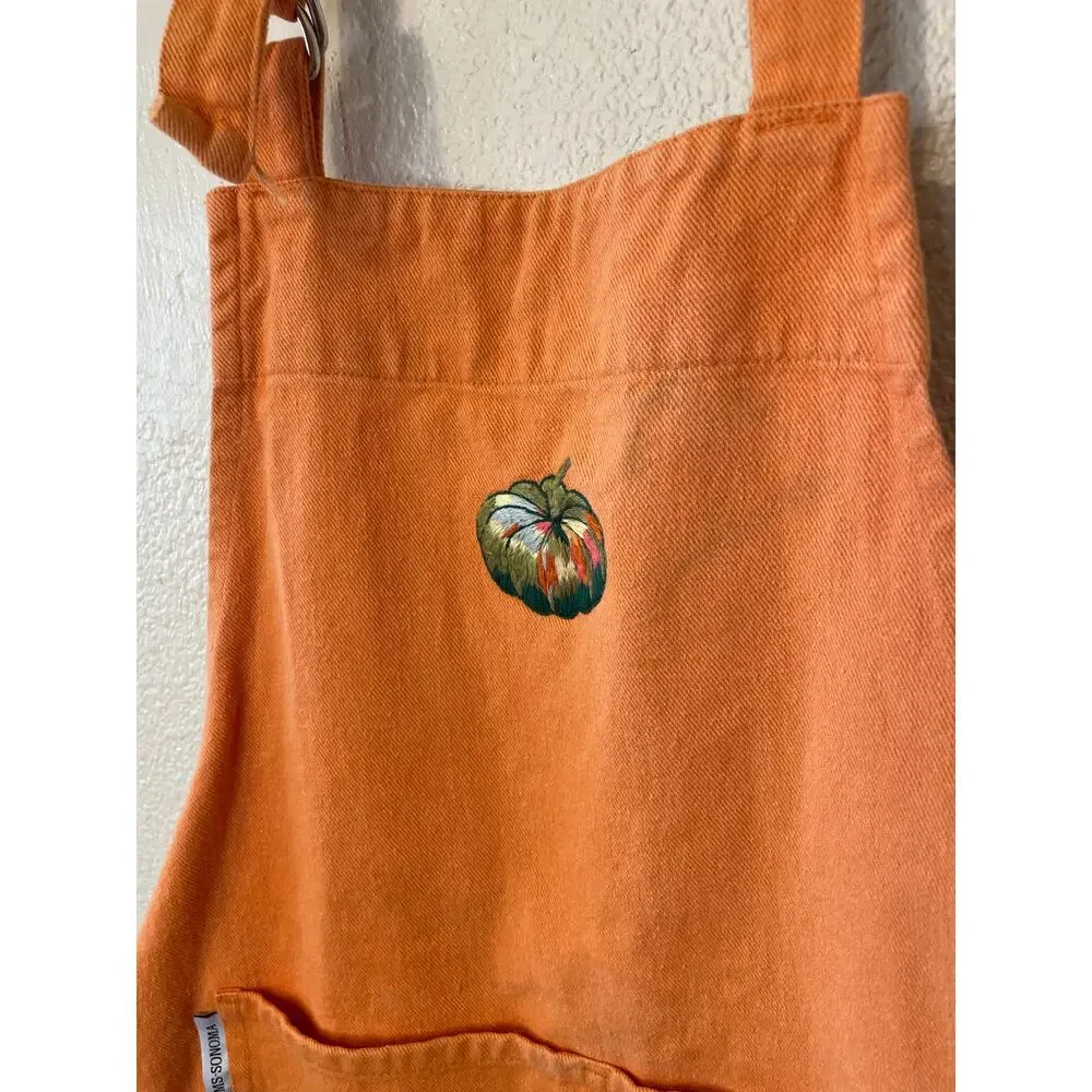 Williams Sonoma Children’s Fall Pumpkin Embroidered Orange Apron